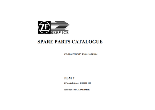 Manual de Partes Reductores ZF PLM 7 - 4108 020 102