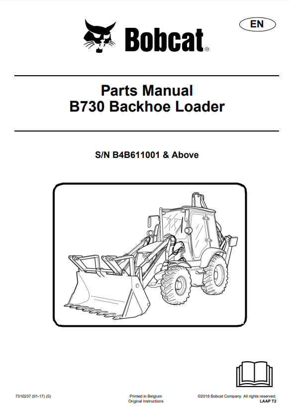 Manual de Partes Retroexcavadora Bobcat B730