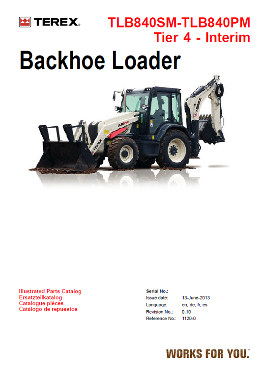 Manual de Partes Retroexcavadora Terex TLB 840SM - TLB 840PM