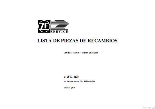 Manual de Partes Servotransmisión ZF 4 WG-160 - 4656 054 014