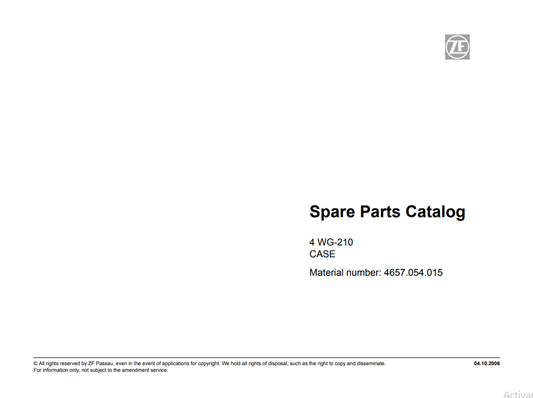 Manual de Partes Servotransmisión ZF 4 WG-210 - 4657.054.015