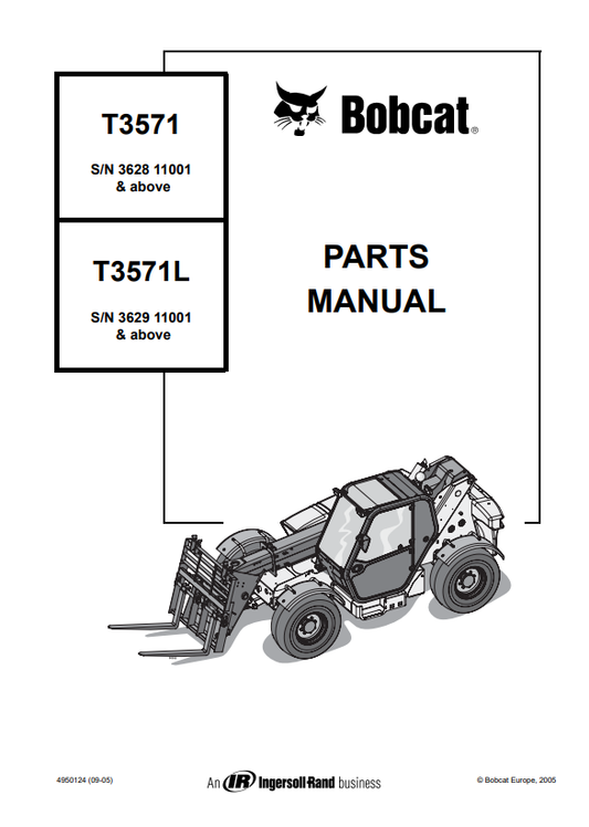 Manual de Partes Telehandler Bobcat T3571, T3571L