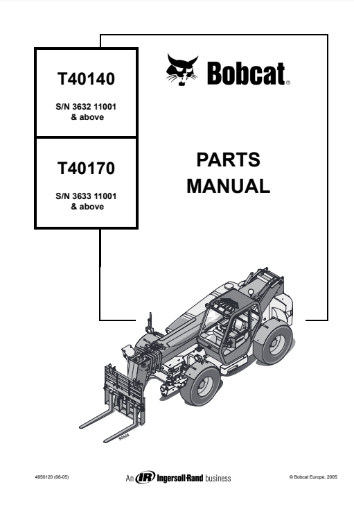 Manual de Partes Telehandler Bobcat T40140, T40170
