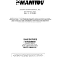 Manual de Partes Telehandler Manitou 1000 Series