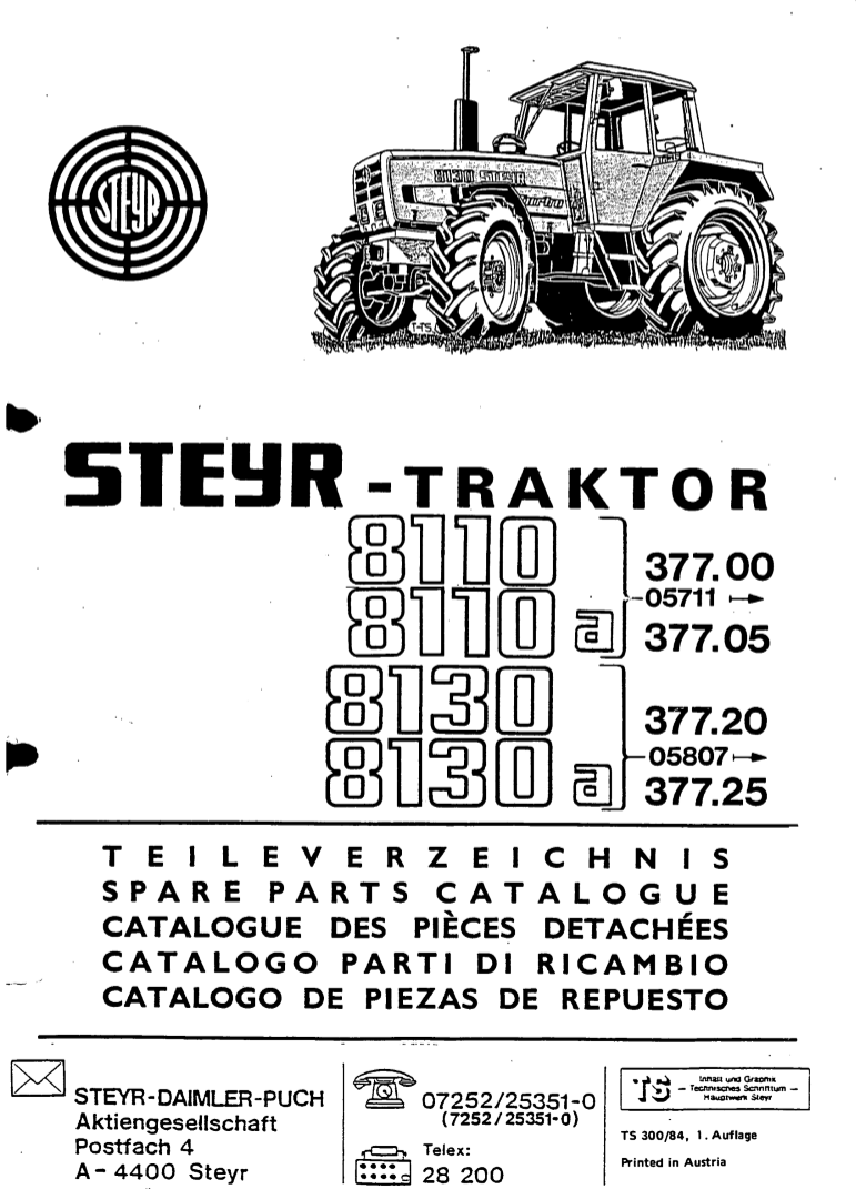 Manual de Partes Tractor Case - Steyer 8110, 8110a, 8130, 8130a