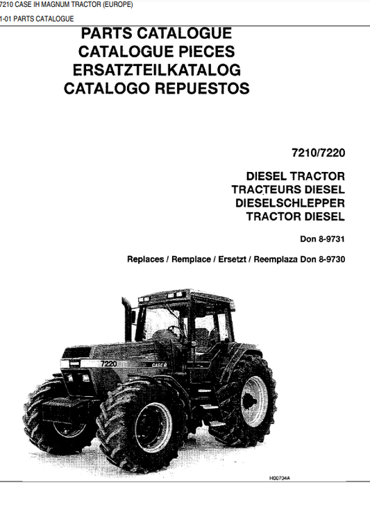 Manual de Partes Tractor Diesel Case 7210, 7220