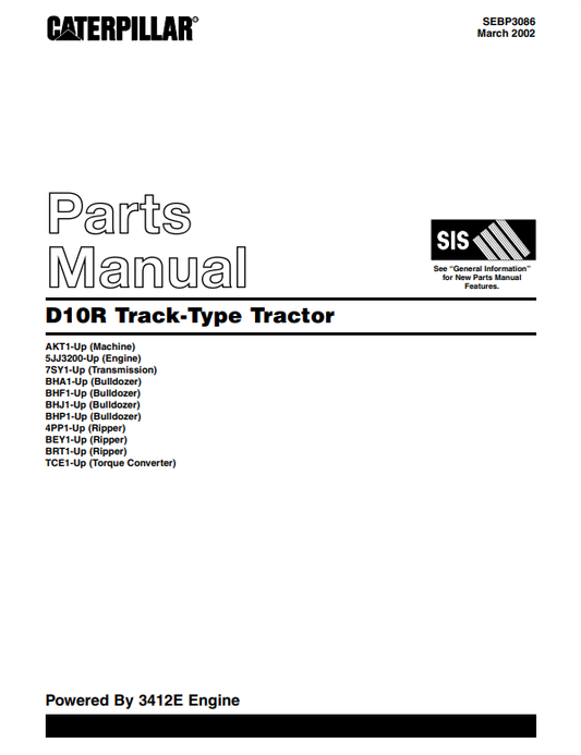 Manual de Partes Tractor de Orugas Caterpillar D10R