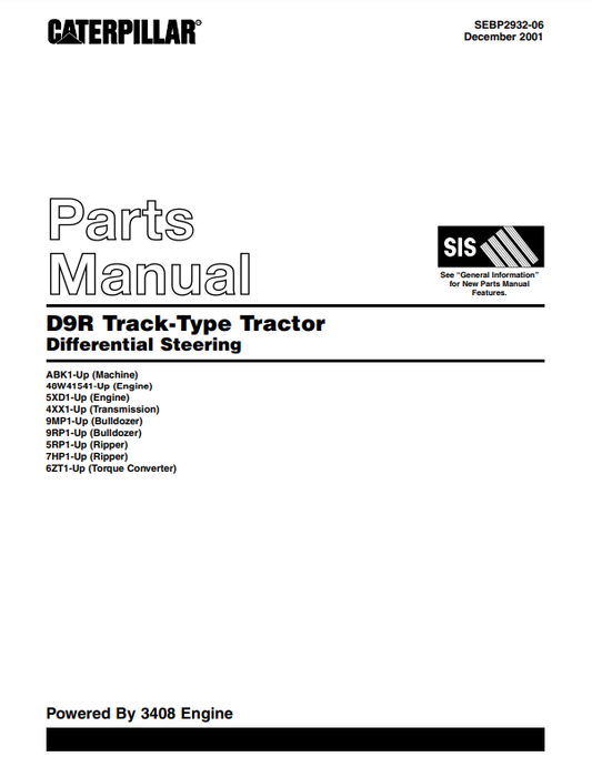 Manual de Partes Tractor de Orugas Caterpillar D9R