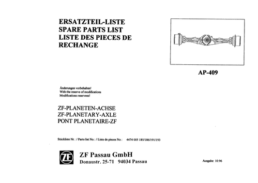 Manual de Partes Transmisión ZF AP 409 - 4474 005 185-186-191-193
