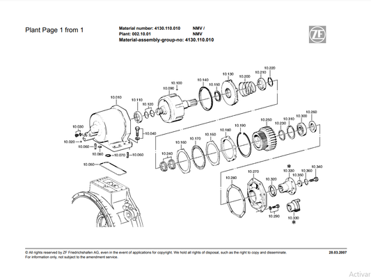Manual de Partes Transmisión ZF NMV - 4130.110.010