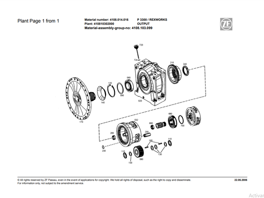 Manual de Partes Transmisión ZF P 3300 REXWORKS - 4108.014.016
