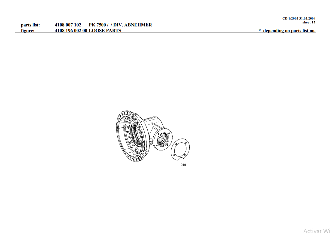 Manual de Partes Transmisión ZF PK 7500 - 4108 007 102
