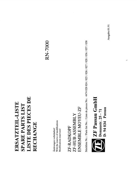 Manual de Partes Transmisión ZF RN 7000 - 4474 028 024-025-026-027-028-036-037-038