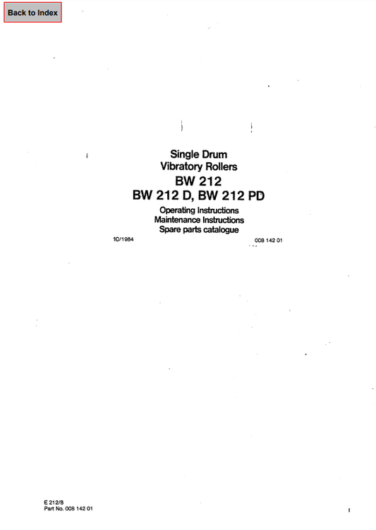 Manual de Partes Vibrocompactador Boomag BW 212D, BW 212PD