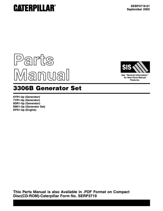 Manual de Partes del Grupo Electrógeno Caterpillar 3306B