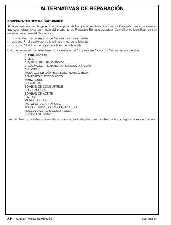 Manual de Partes del Grupo Electrógeno Caterpillar G3516B