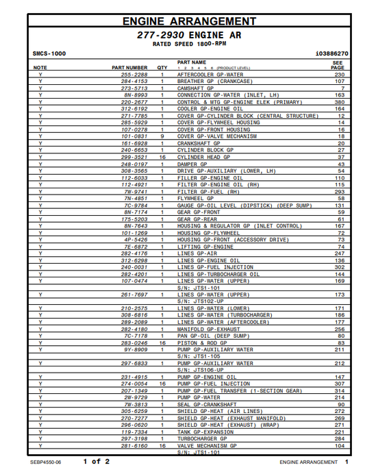 Manual de Piezas Auxiliares Marinas Caterpillar 3516C