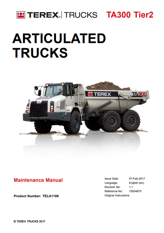 Manual de Reparación Camión Articulado Terex TA300 Tier2