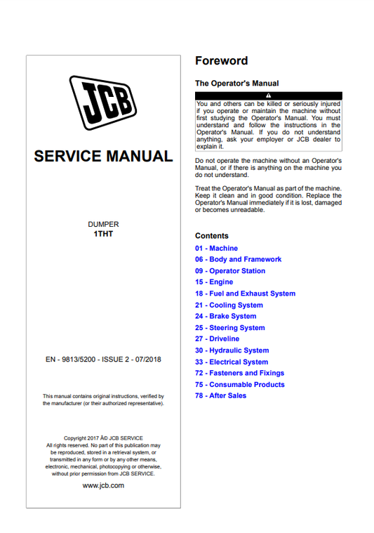Manual de Reparación Camión JCB 1THT