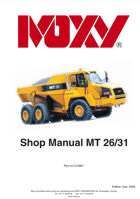 Manual de Reparación Camión de Escombros Doosan MT26 -MT31