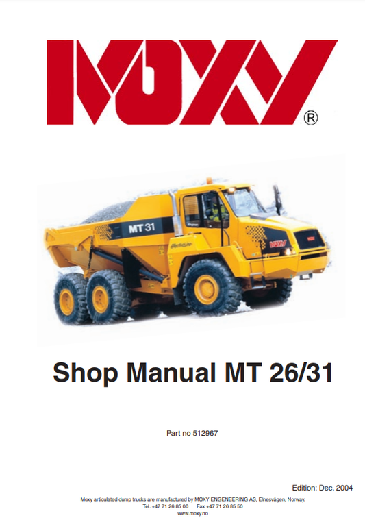 Manual de Reparación Camión de Escombros Doosan MT26 -MT31