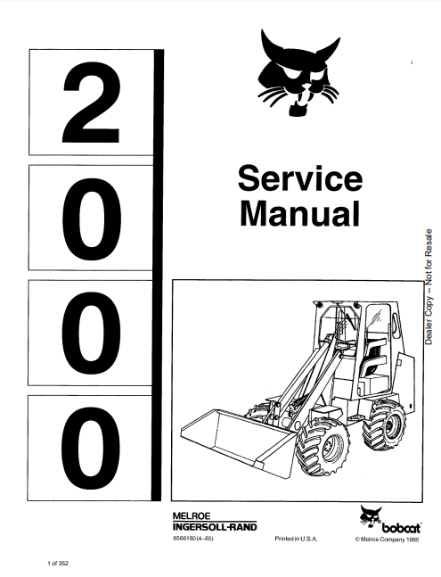 Manual de Reparación Cargador Bobcat 2000