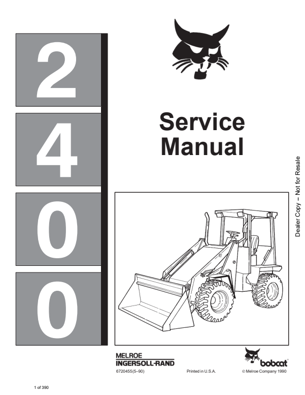 Manual de Reparación Cargador Bobcat 2400