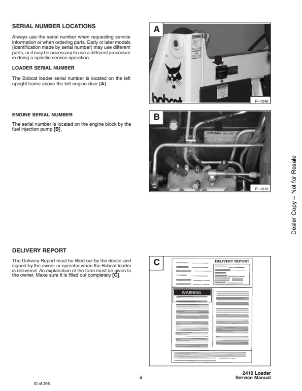 Manual de Reparación Cargador Bobcat 2410