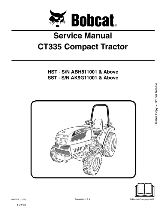 Manual de Reparación Tractor Compacto Bobcat CT335