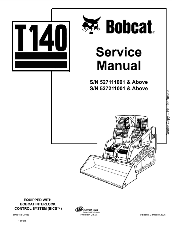 Manual de Reparación Cargador Deslizante Bobcat T140