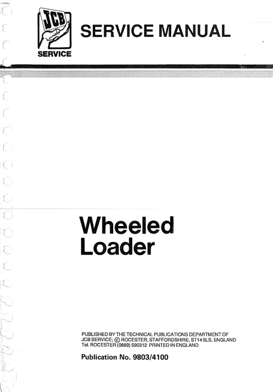 Manual de Reparación Cargador JCB 410, 412, 415, 420, 425, 430