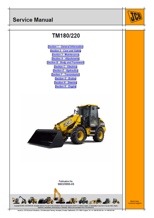 Manual de Reparación Cargador JCB TM180 TM220