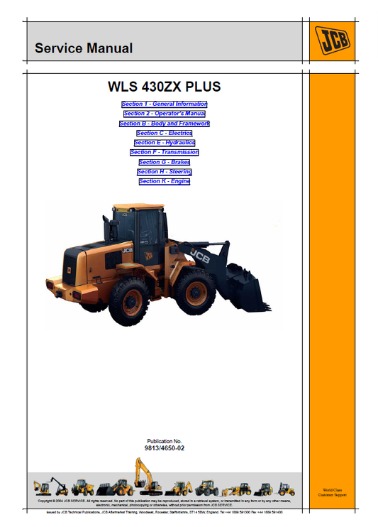 Manual de Reparación Cargador JCB WLS 430ZX