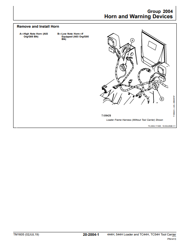 Manual de Reparacion Cargador John Deere 444H, 544H, TC44H, TC54H