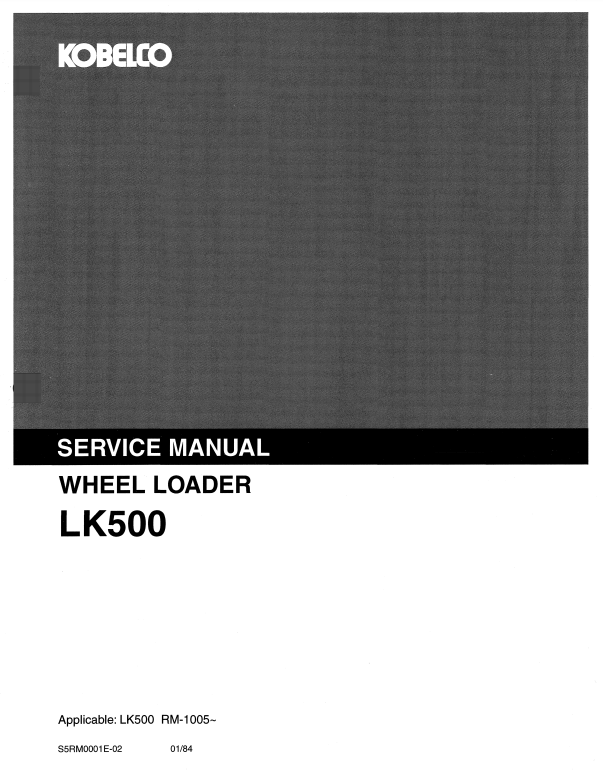 Manual de Reparación Cargador Kobelco LK500