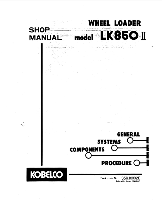 Manual de Reparación Cargador Kobelco LK850II