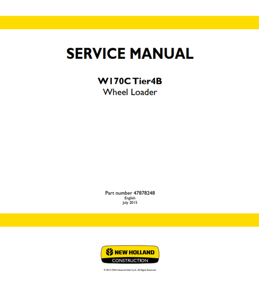 Manual de Reparación Cargador New Holland W170C Tier4B