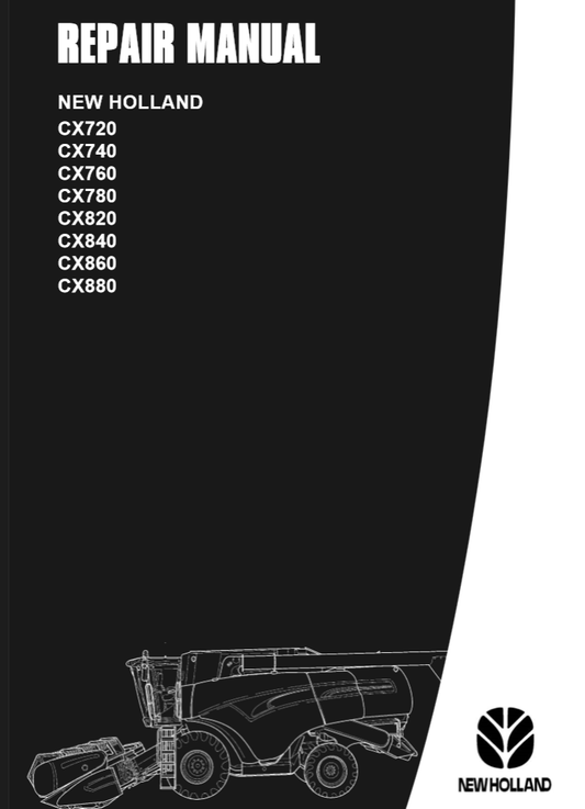 Manual de Reparación Cosechadora New Holland CX720, CX740, CX760, CX780, CX820, CX840, CX860, CX880