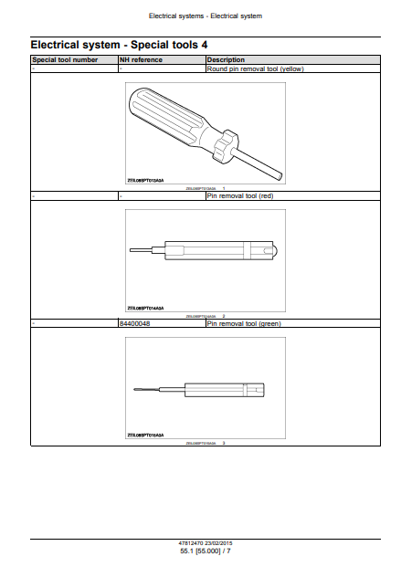 Manual de Reparación Cosechadora New Holland FR450, FR500, FR600, FR700, FR850 (Sistema Electrico)