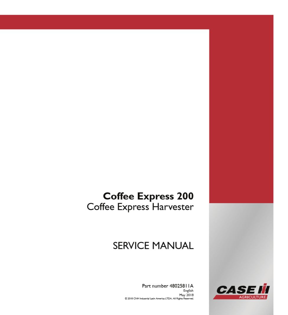 Manual de Reparación Cosechadora de Cafe Case 200