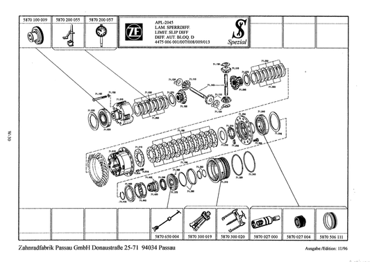 Manual de Reparación Eje de Transmisón Planetaria ZF - Version APL-MS 2025, 2035