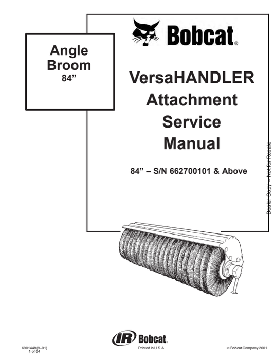 Manual de Reparación Escoba Angular Bobcat 84 Pulgadas