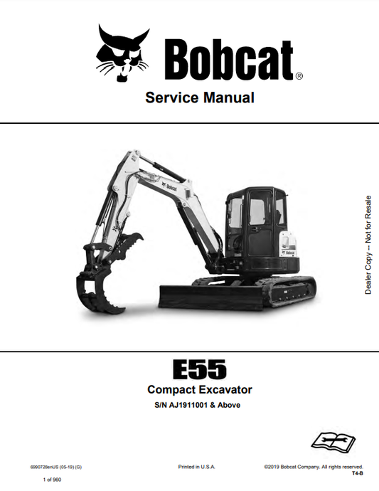 Manual de Reparación Excavadora Bobcat E55