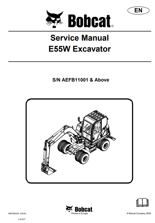 Manual de Reparación Excavadora Bobcat E55W