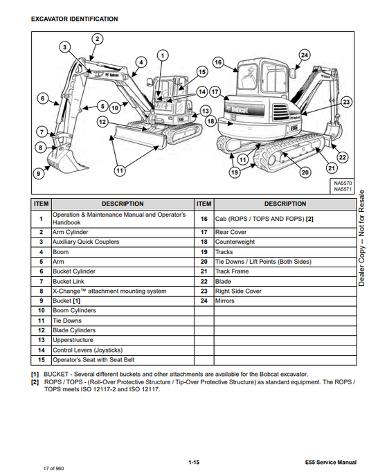 Manual de Reparación Excavadora Bobcat E55