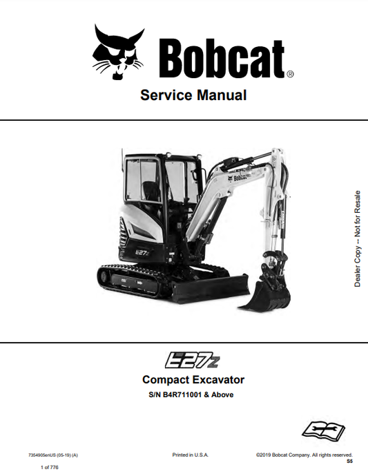 Manual de Reparación Excavadora Compacta Bobcat E27z