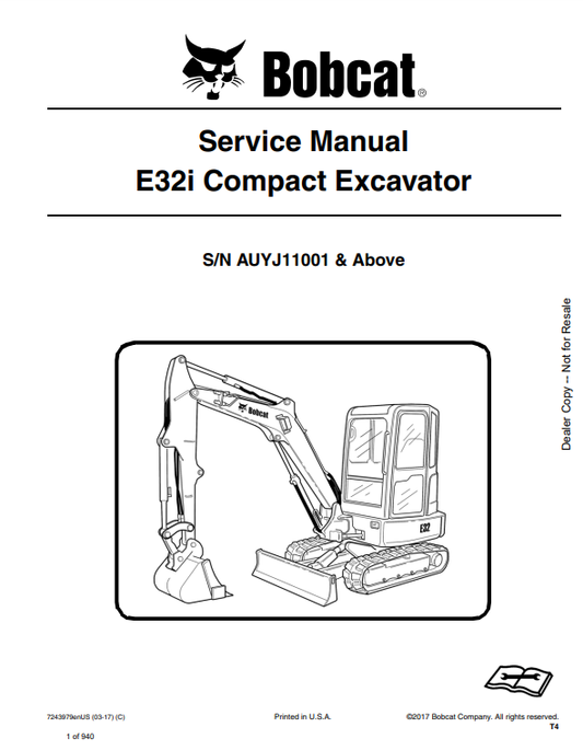 Manual de Reparación Excavadora Compacta Bobcat E32i