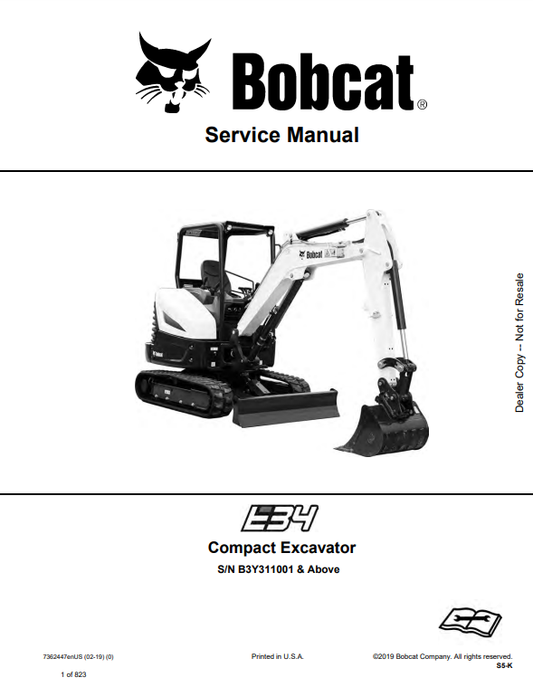 Manual de Reparación Excavadora Compacta Bobcat E34