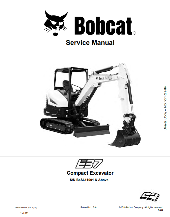 Manual de Reparación Excavadora Compacta Bobcat E37