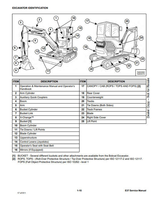 Manual de Reparación Excavadora Compacta Bobcat E37